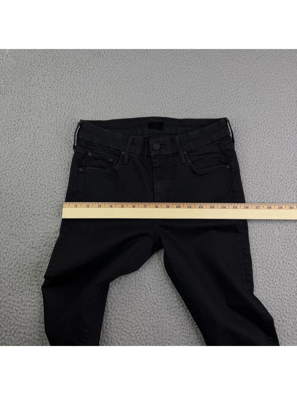 Mother The Looker Not Guilty Black Jeans Sz 28 x 27 Slim Ankle Stretch - Picture 7 of 15